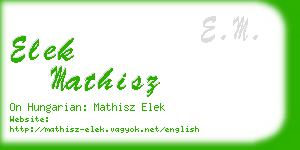 elek mathisz business card